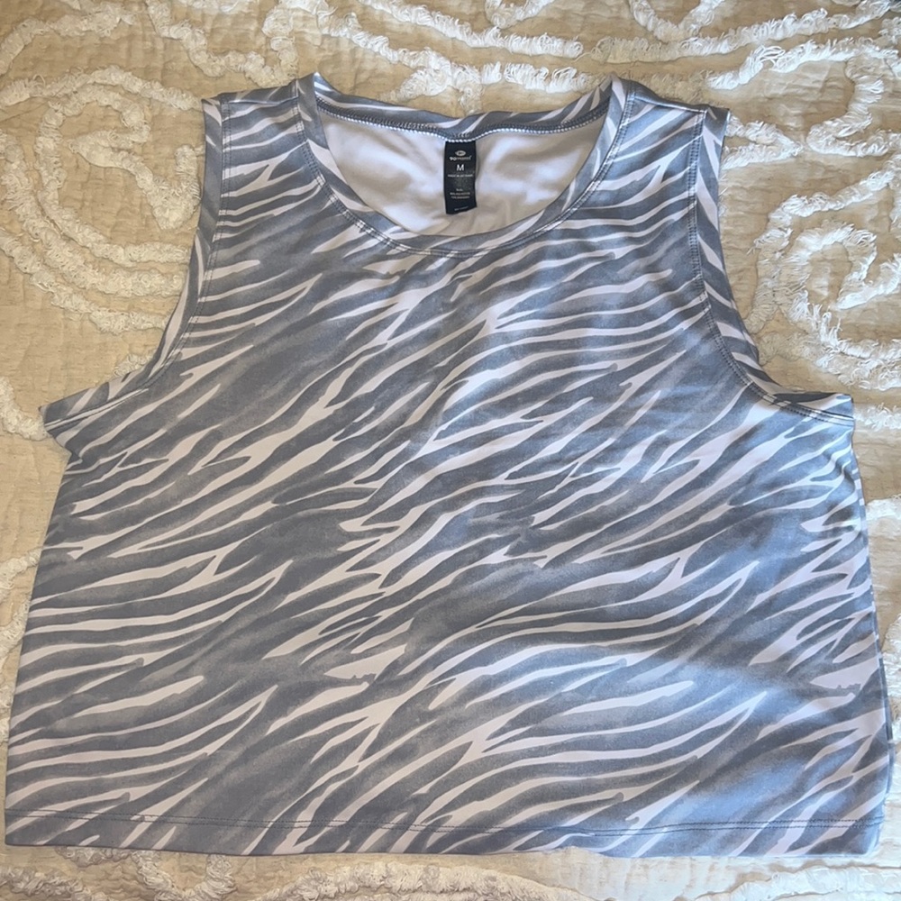 Cropped Tank Zebra Print